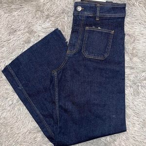zara patch pocket wide leg jeans